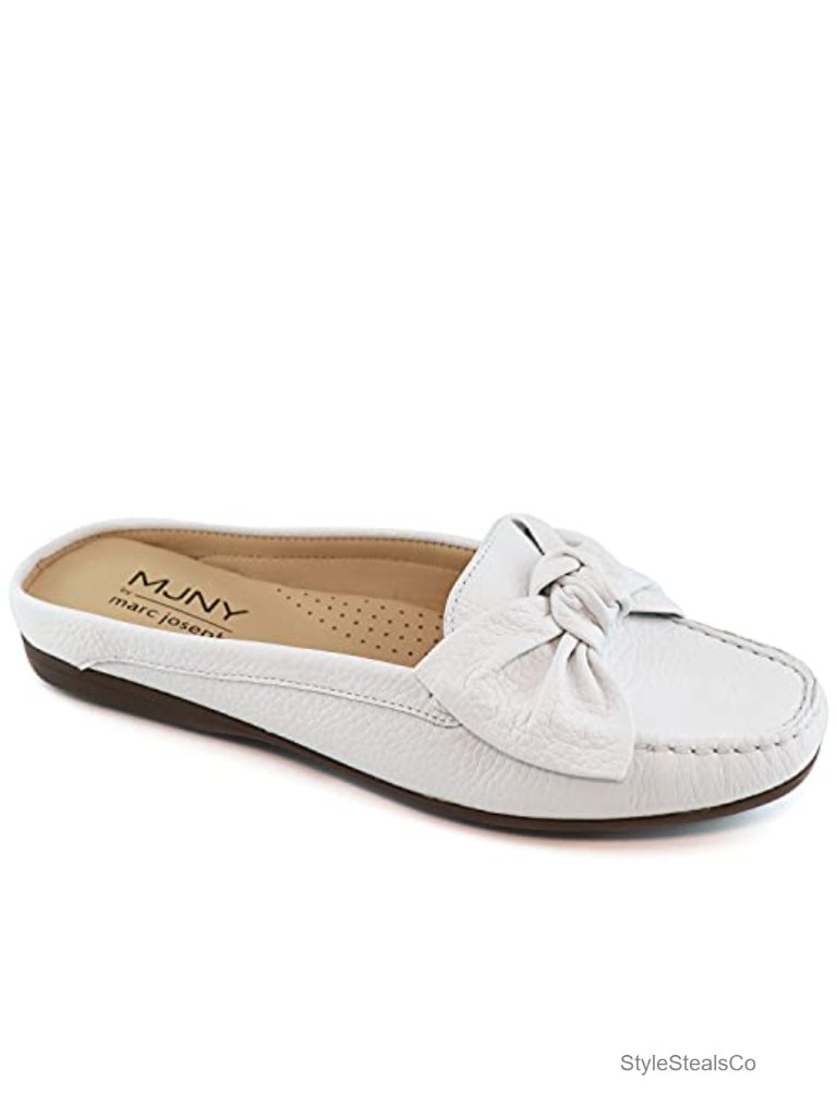 Handcrafted Leather Mules With Gel Heel Insert And Padded Footbed